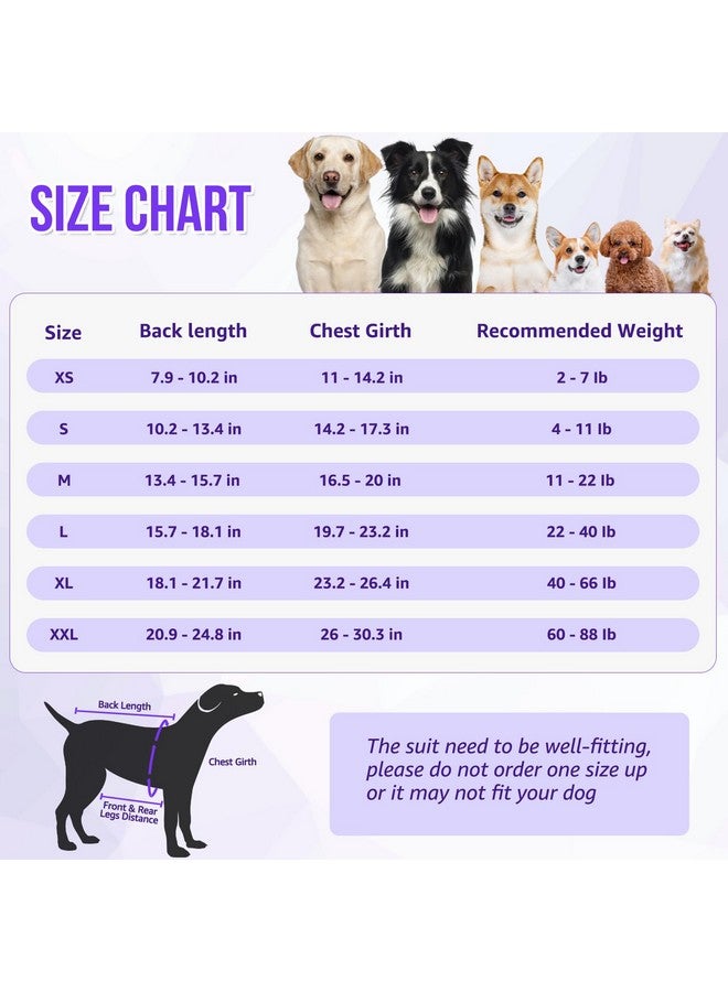 lukovee Recovery Suit For Dogs, Zipper On Recovery Suit For Female Male Dog, Onesie Abdominal Wounds Cone ECollar Alternative Prevent Licking Spay Recovery Suit (Purple TieDye,Small) - Image 2