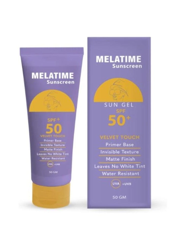 MELATIME Melatime Sunscreen Velvet Touch Gel Spf 50 gm  - Image 1