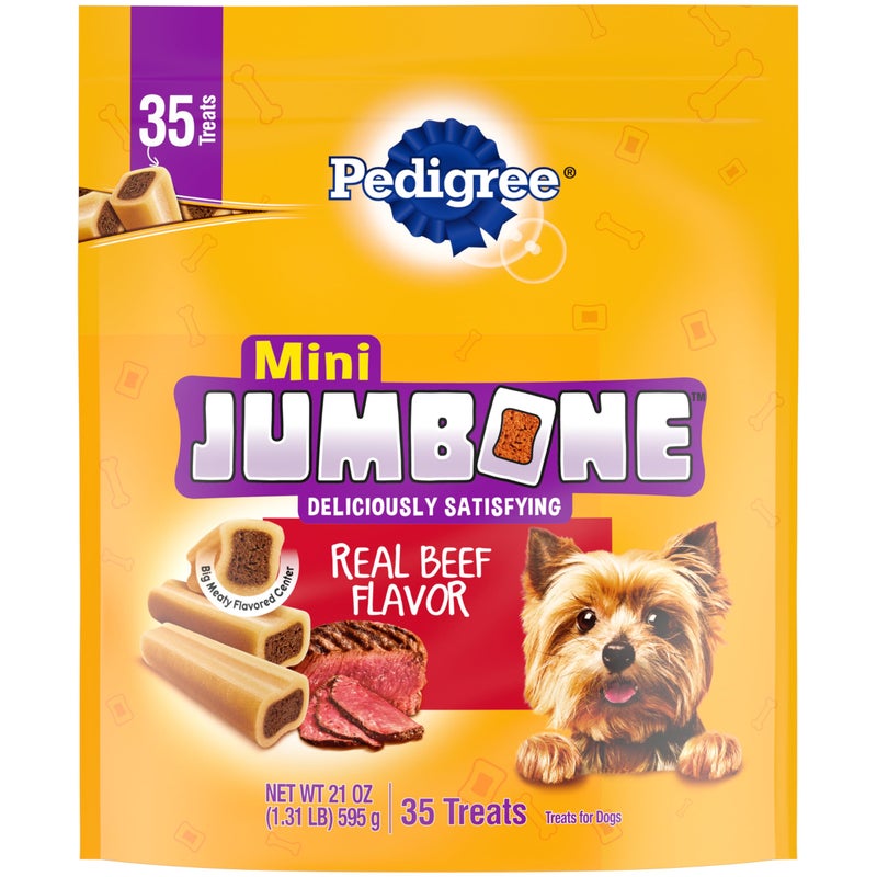 Pedigree Mini Jumbone Small Dog Treats, Beef Flavor, 35 Treats (Pack of 1) - Image 1