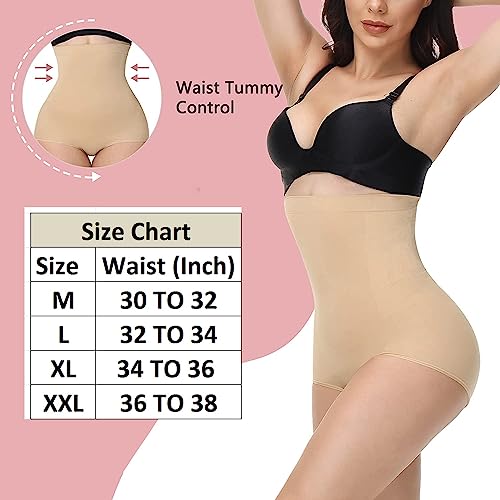 HSR Polypropylene (Pp) Women Waist Shapewear With Anti Rolling Strip Tummy Control Tucker Waist Slimming Panties Shapewear Underwear Waist Shapewear (Cream), M, Medium - Image 2