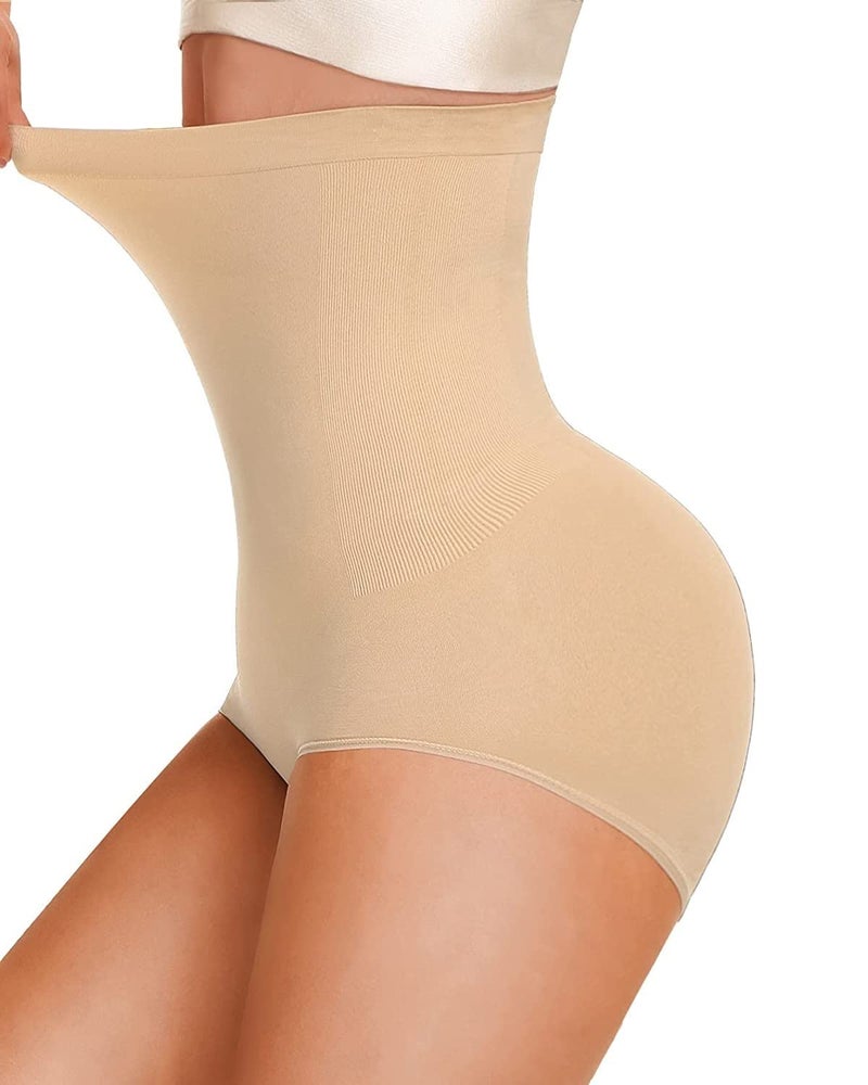 HSR Polypropylene (Pp) Women Waist Shapewear With Anti Rolling Strip Tummy Control Tucker Waist Slimming Panties Shapewear Underwear Waist Shapewear (Cream), M, Medium - Image 1