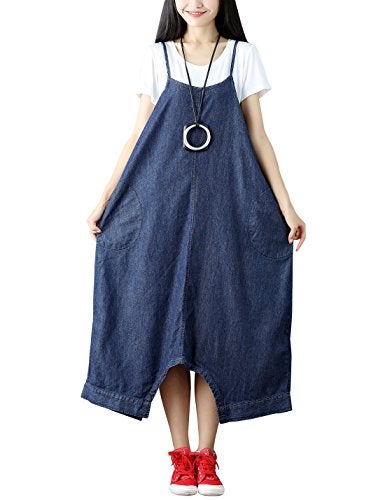 Yeokou Women's Casual Loose Denim Overalls Oversized Baggy Wide Leg Harem Pants (One Size US S-L, Style 78 Blue) - Image 5