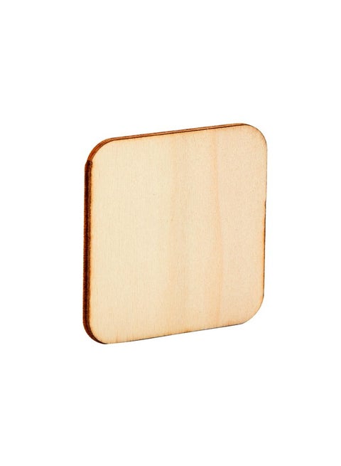 60 Pack 2X2 Wood Squares For Crafts 2.5Mm Unfinished Wood Cutouts With Rounded Corners