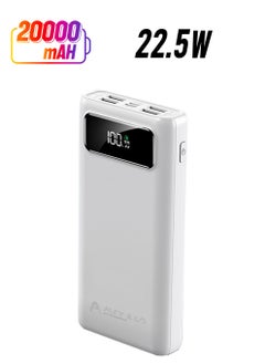 20000 mAh Power Bank Portable Charger USB Type C Battery Pack 22.5W Fast Charging Compatible with iPhone 16 15 14 13 Pro Max Samsung Galaxy Z Fold 6 S24 S23 S22 S21 Ultra Apple Watch Airpods iPad white