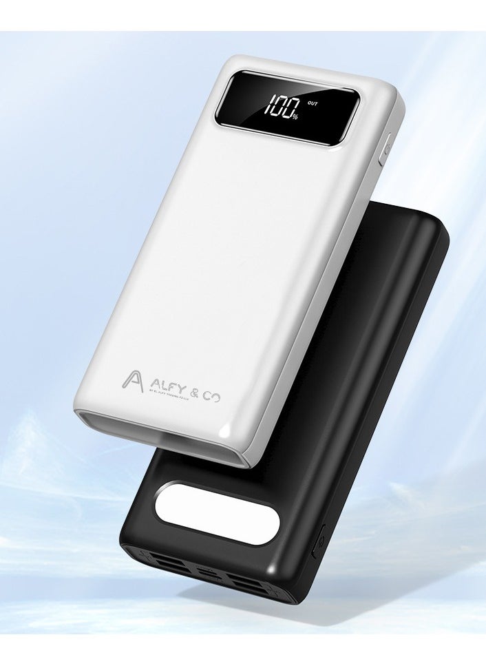 ALFY & CO - 20000 mAh Power Bank Portable Charger USB Type C Battery Pack 22.5W Fast Charging Compatible with iPhone 16 15 14 13 Pro Max Samsung Galaxy Z Fold 6 S24 S23 S22 S21 Ultra Apple Watch Airpods iPad white - Image 1