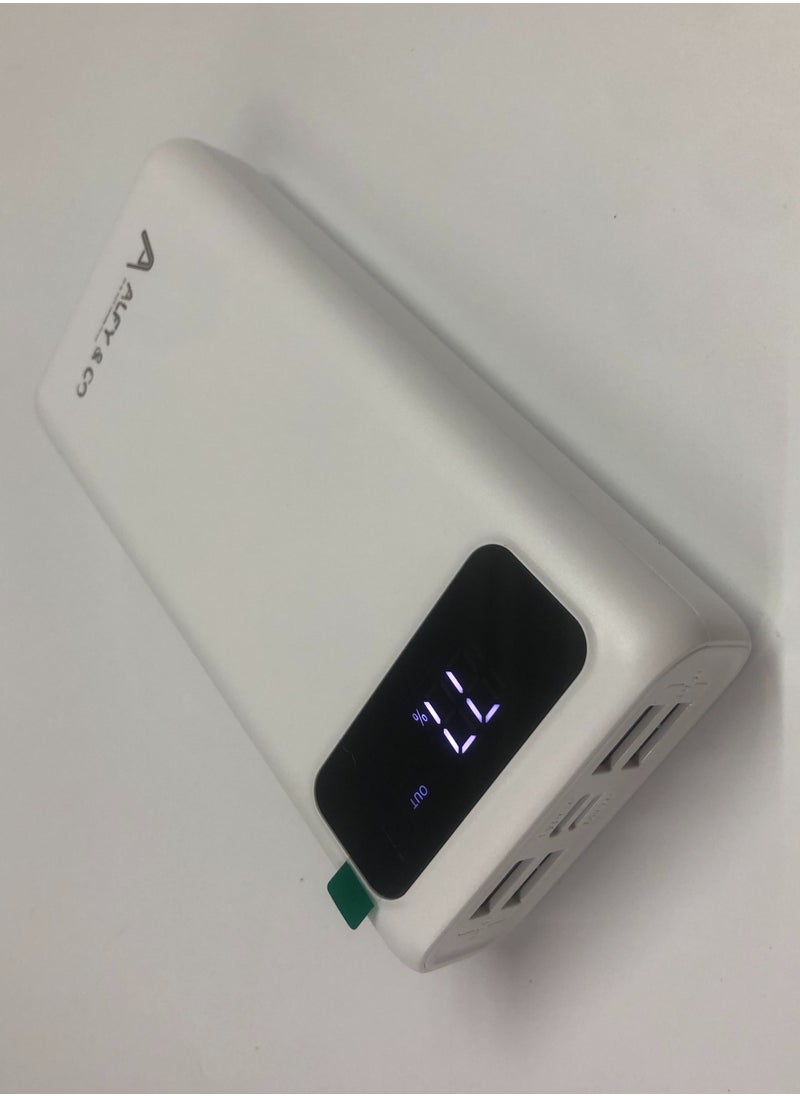ALFY & CO - 20000 mAh Power Bank Portable Charger USB Type C Battery Pack 22.5W Fast Charging Compatible with iPhone 16 15 14 13 Pro Max Samsung Galaxy Z Fold 6 S24 S23 S22 S21 Ultra Apple Watch Airpods iPad white - Image 1