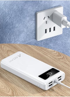 ALFY & CO 20000 mAh Power Bank Portable Charger USB Type C Battery Pack 22.5W Fast Charging Compatible with iPhone 16 15 14 13 Pro Max Samsung Galaxy Z Fold 6 S24 S23 S22 S21 Ultra Apple Watch Airpods iPad white  - Image 4