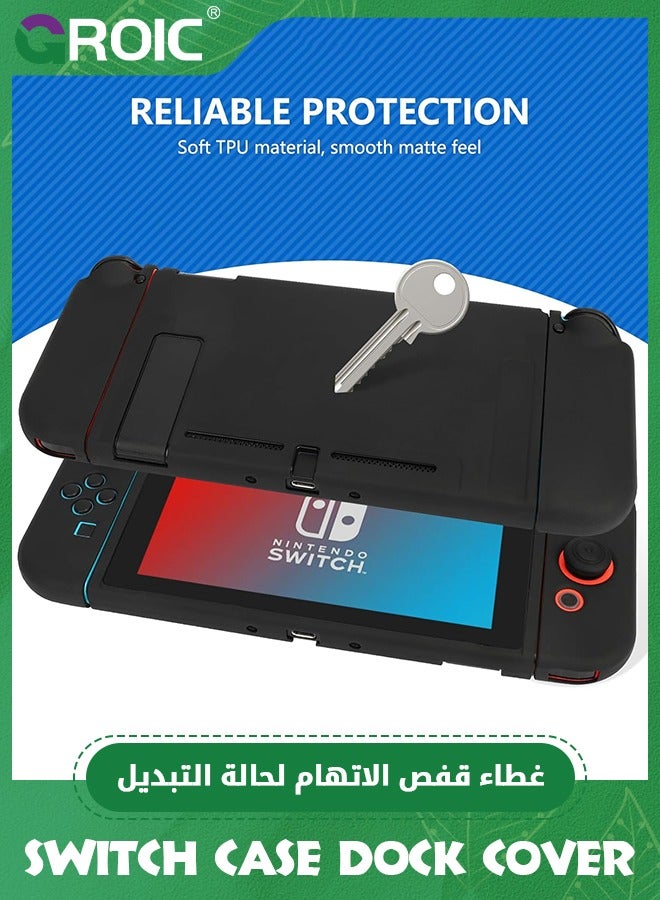GROIC Black Dockable Case for Nintendo Switch, 3 in 1 Protective Cover Case for Nintendo Switch and Joy-Con Controller - Image 5