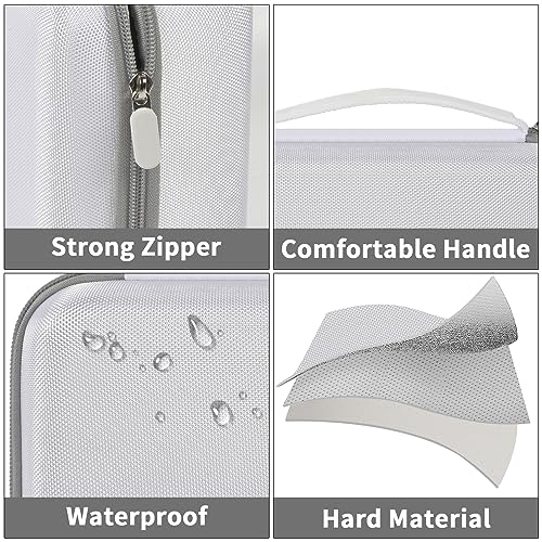 GWCASE Case Compatible with Brother P-Touch PTD220 210 Home/Office Everyday Label Maker, Storage Holder Carrying Organizer for Label Tapes, AC Adapter, Charging Cables (Box Only) - White - Image 4