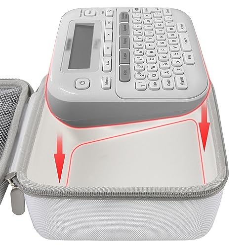 GWCASE Case Compatible with Brother P-Touch PTD220 210 Home/Office Everyday Label Maker, Storage Holder Carrying Organizer for Label Tapes, AC Adapter, Charging Cables (Box Only) - White - Image 3