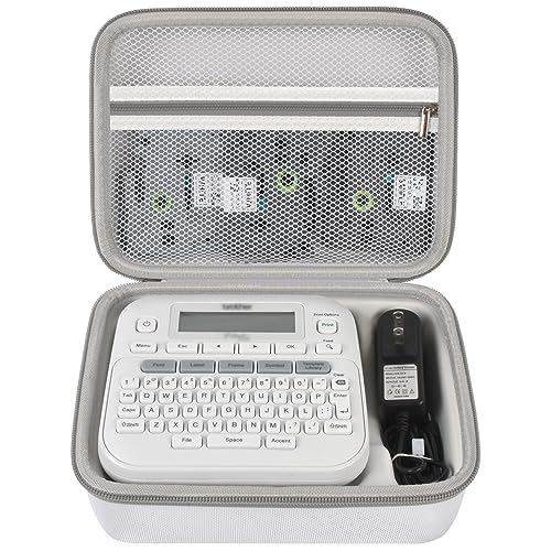 GWCASE Case Compatible with Brother P-Touch PTD220 210 Home/Office Everyday Label Maker, Storage Holder Carrying Organizer for Label Tapes, AC Adapter, Charging Cables (Box Only) - White - Image 1