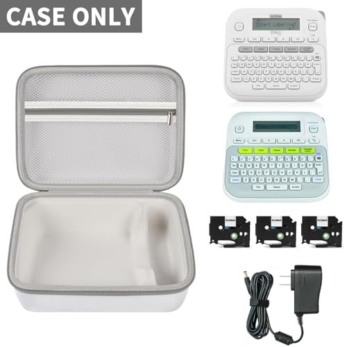 GWCASE Case Compatible with Brother P-Touch PTD220 210 Home/Office Everyday Label Maker, Storage Holder Carrying Organizer for Label Tapes, AC Adapter, Charging Cables (Box Only) - White - Image 2