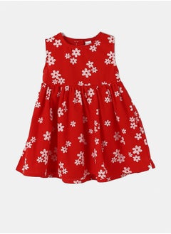 Crew Neck Floral Girl's Dress