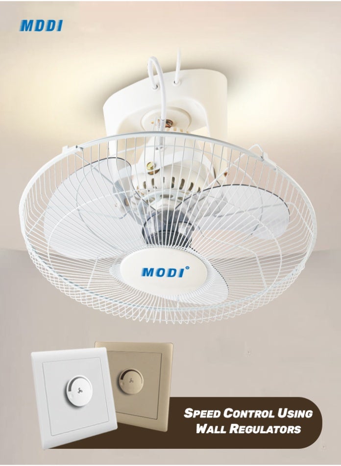 MODI Ceiling Mounted Orbit Fan with Oscillation 16-Inch 3-Speed Control 3 Plastic Blades Durable Motor Wall Regulator Compatible Ideal for Homes, Offices & Shops - Image 3