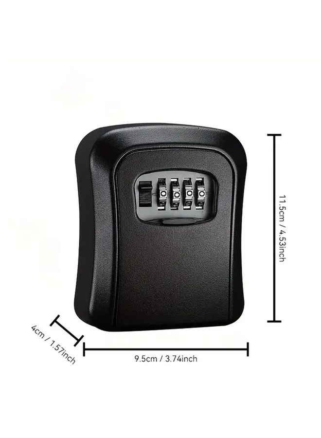 Wall Mounted Weatherproof Key Lock Box Gray Holds 8 Keys Password Lock Metal Plastic - Image 2