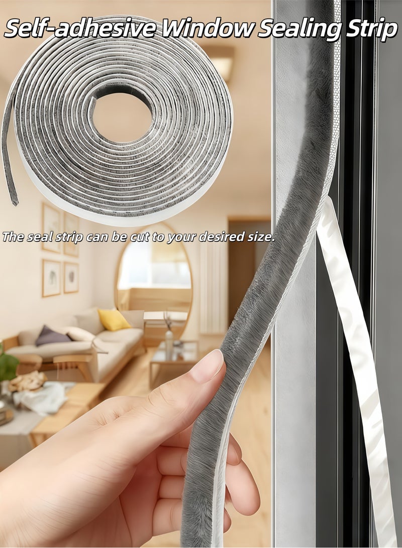 Self-Adhesive Soundproofing Weather Stripping for Doors and Windows Bottom Sealing Strip Of Door Seam Soundproof Glass Strip Windproof, Dustproof And Cockroach Proof(Gray) - Image 1