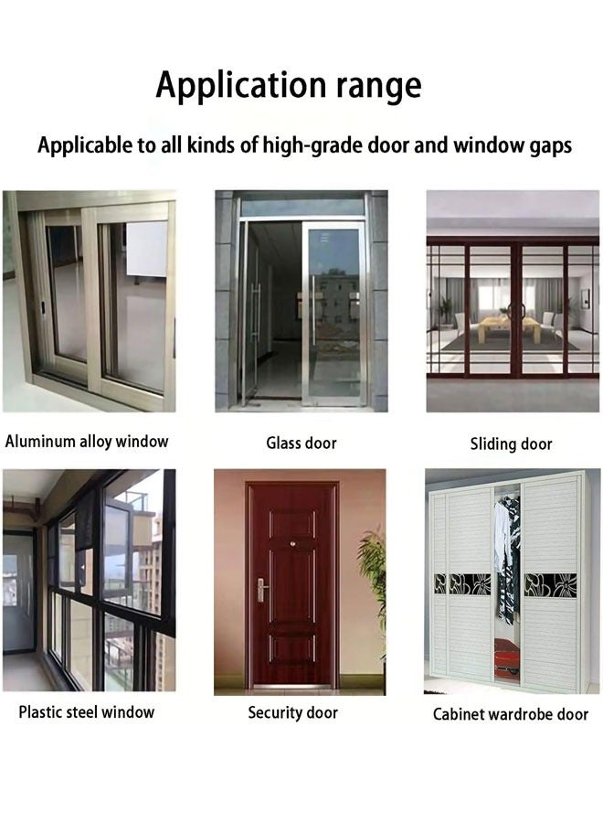 Self-Adhesive Soundproofing Weather Stripping for Doors and Windows Bottom Sealing Strip Of Door Seam Soundproof Glass Strip Windproof, Dustproof And Cockroach Proof(Gray) - Image 5