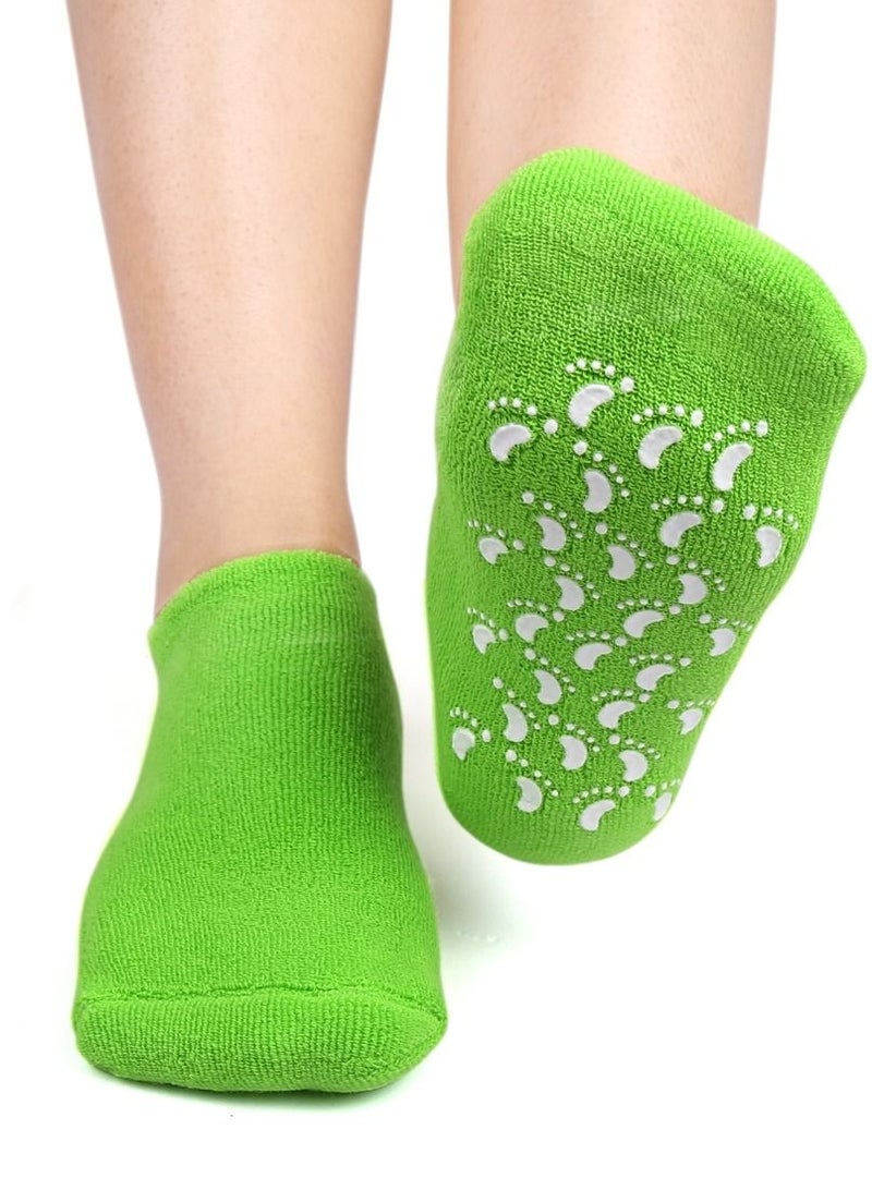 Moisturizing SPA Gel Socks Green - Image 1