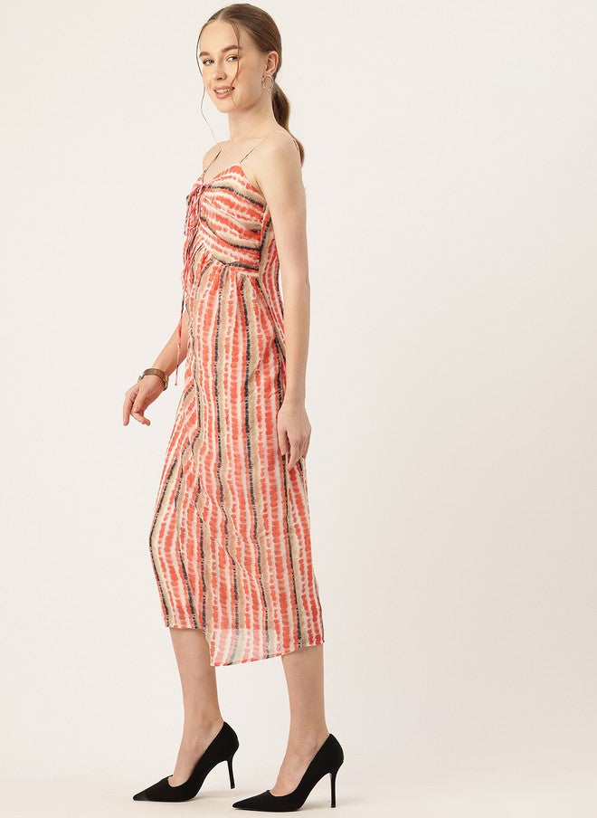 Rue Collection فستان ميدي A-Line بتصميم تلوين رباط للنساء - Image 3