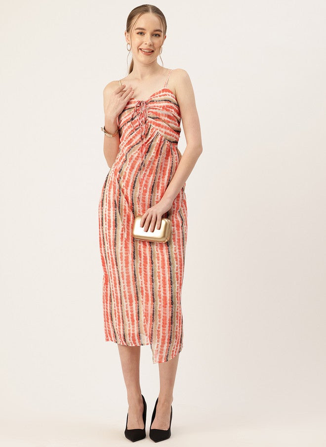 Rue Collection فستان ميدي A-Line بتصميم تلوين رباط للنساء - Image 5