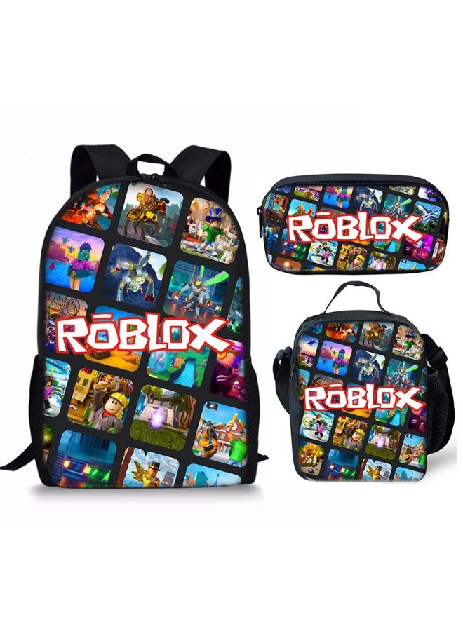 ROBLOX 3 Pcs Set Roblox Bags Backpack School Bag Lunch Bag Pencil Case Anime Backpack Gaming Peripherals - Image 1
