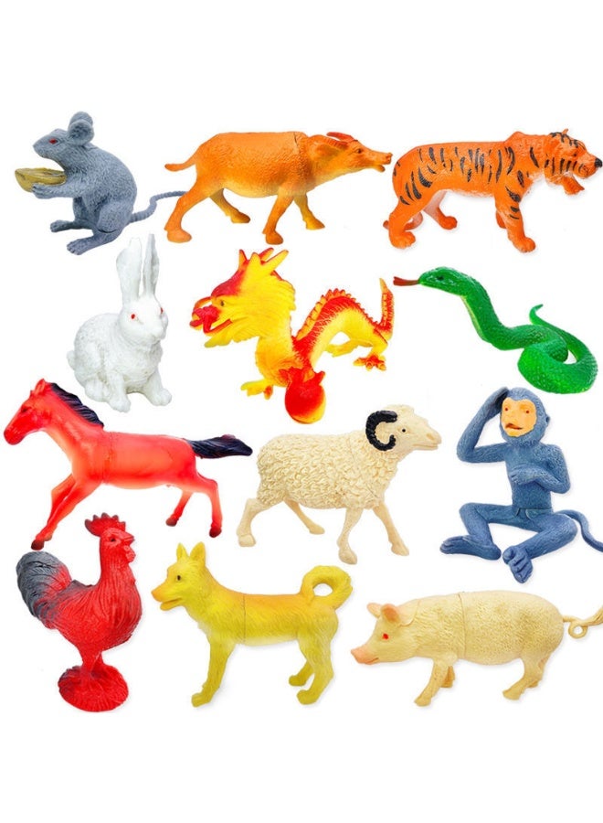 NIBEMINENT 12 Zodiac Realistic Animal Model Set
