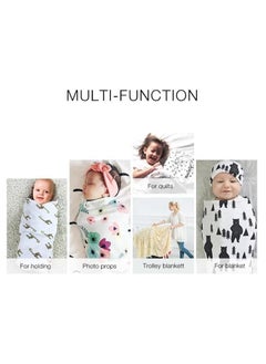 Sybil's 3pcs Infant Baby Gift Set Cute 1 Swaddle Blanket 1 Baby Mittens and 1 Baby Bib Ideal for Newborn  - Image 3