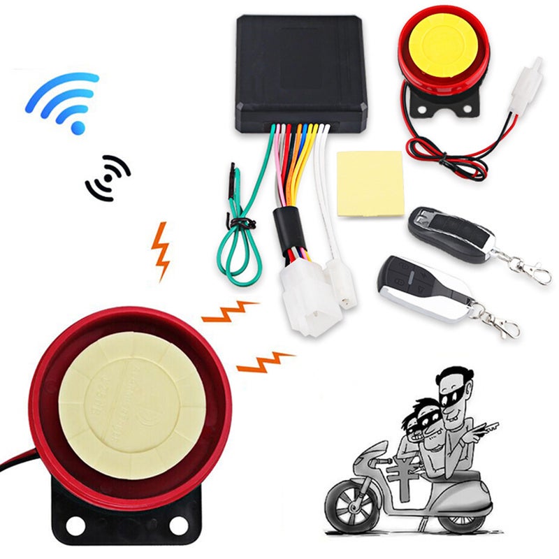 Motorcycle alarm, motorcycle anti-theft device, car anti-theft safety device, one key start, engine shutdown, car search, dual remote control horn alarm - Image 2