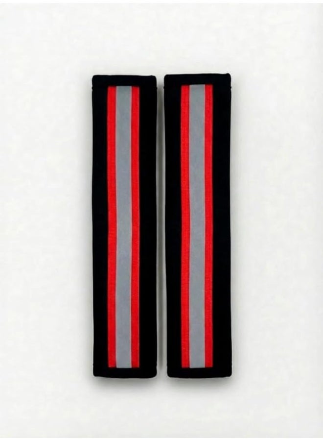 عام غطاء حماية حزام مقعد السيارة، قطعتان، مناسب لجميع أنواع السيارات (احمر و اسود) - Image 2