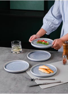 Shuer 4-Piece Safety Silicon Glaze Ceramic Dinnerware Sets 8 Inch  - Image 4