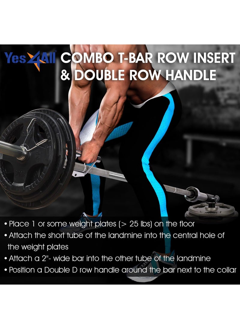 Yes4All Yes4All T Bar Row Insert Landmine Attachment for 12 Inch Olympic Barbell Bars Landmine Handles Workout Home Gym Equipment  - Image 5