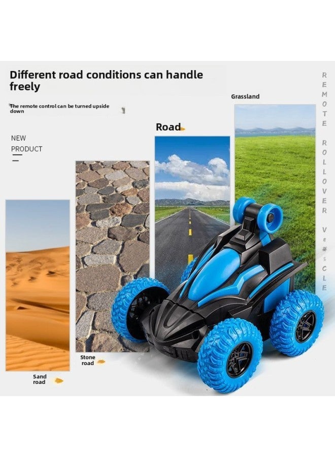 Remote Control Car Toy Boy Wireless Remote Control Off-road Vehicle Electric Rollover Stunt Children High Speed Small Car Foreign Trade-Color:Rolling Car 【blue】 Wireless Remote Control/flip Light-Proportion:No Battery 【not Recommended】 - Image 3