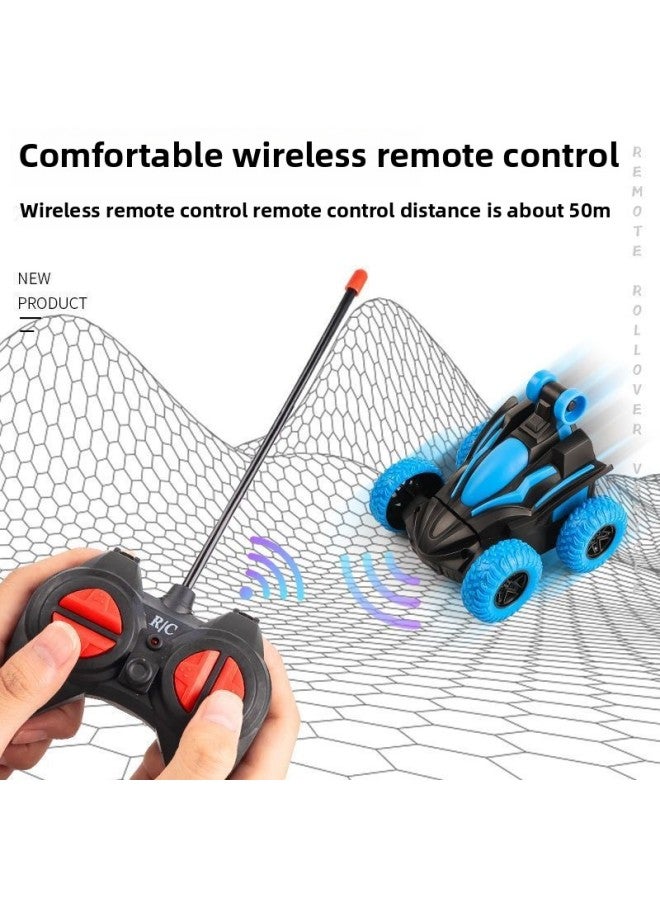Remote Control Car Toy Boy Wireless Remote Control Off-road Vehicle Electric Rollover Stunt Children High Speed Small Car Foreign Trade-Color:Rolling Car 【blue】 Wireless Remote Control/flip Light-Proportion:No Battery 【not Recommended】 - Image 5