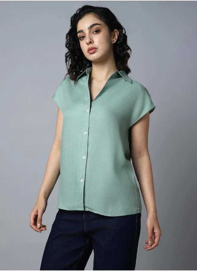 هاي ستار Solid Extended Sleeves Regular Fit Shirt