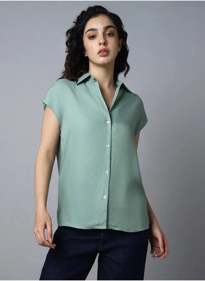 هاي ستار Solid Extended Sleeves Regular Fit Shirt