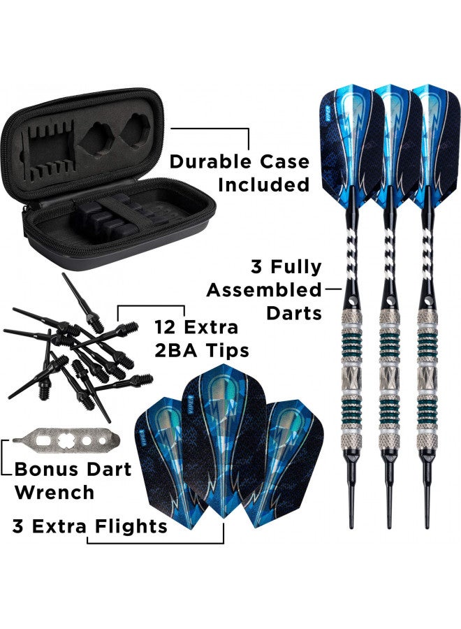 Viper by GLD Products Astro 80% Tungsten Soft Tip Dart Set with Case, Green Rings, 18 Grams (21-3277-18)