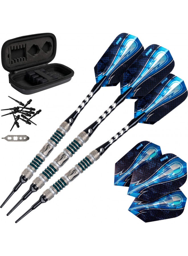 Viper by GLD Products Astro 80% Tungsten Soft Tip Dart Set with Case, Green Rings, 18 Grams (21-3277-18)