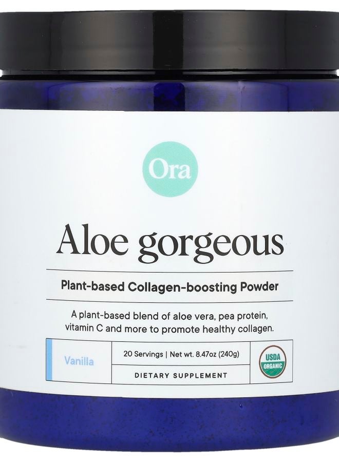 مسحوق الكولاجين المعزز من الألوة فيرا بنكهة الفانيليا 8.47 أونصة (240 جرام)