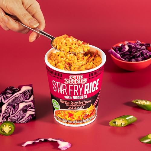 Nissin Cup Noodles Stir Fry Rice with Noodles, Spicy Beef Flavor, 2.68 Ounce (Pack of 6) - Image 3