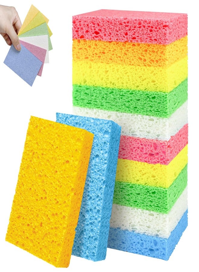biguphate 12-Pack Kitchen Sponges Compressed Cellulose Sponges Reusable Non-Scratch DIY Cut-Outs Sponges Bulk for Dishes, Countertops, Bathroom, Car & More - Image 1