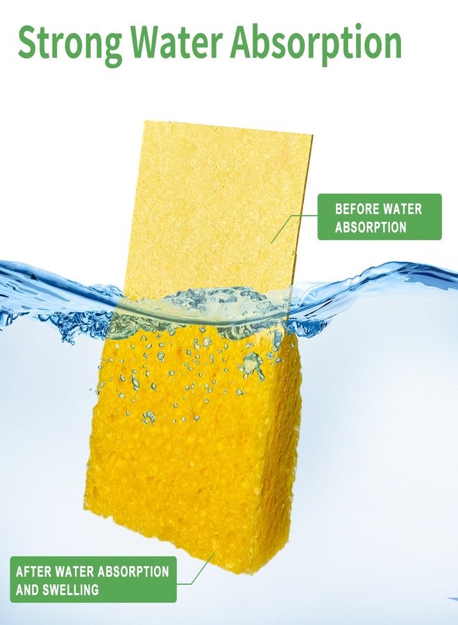 biguphate 12-Pack Kitchen Sponges Compressed Cellulose Sponges Reusable Non-Scratch DIY Cut-Outs Sponges Bulk for Dishes, Countertops, Bathroom, Car & More - Image 3