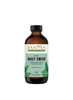 Mint Daily Swish - Organic Ayurvedic Pulling Oil With Coconut Oil - Mouthwash For Fresh Breath And Sparkling Oral Health* - 8 Oz - Non Gmo Sustainably Sourced Vegan