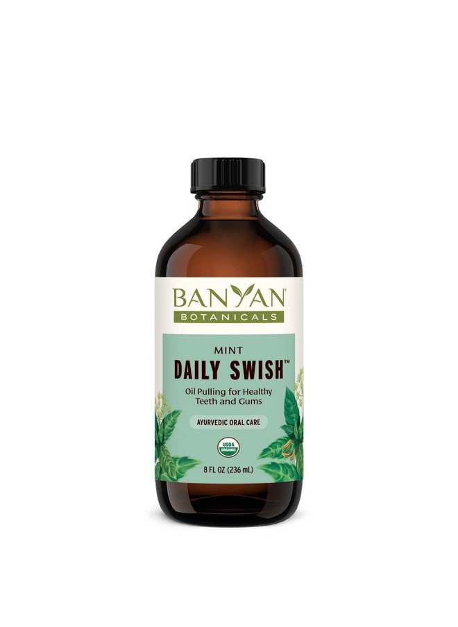 Banyan Botanicals - Mint Daily Swish - Organic Ayurvedic Pulling Oil With Coconut Oil - Mouthwash For Fresh Breath And Sparkling Oral Health* - 8 Oz - Non Gmo Sustainably Sourced Vegan - Image 1