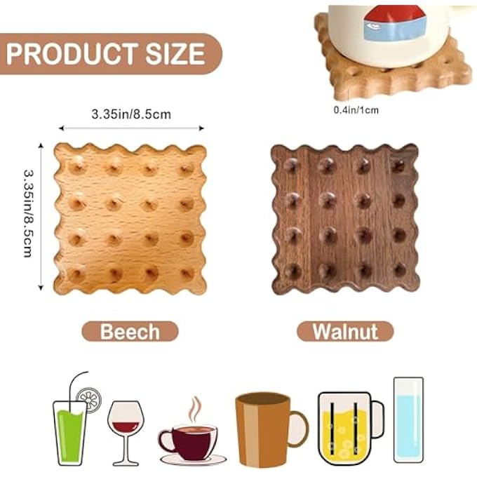 GraGra قواعد أكواب من الخيزران بحواف مموجة وتصميم مضاد للانزلاق ومعزولة حرارياً، مثالية لأكواب القهوة والأكواب مثالية للاستخدام في المنزل أو المكتب أو المقهى - Image 2