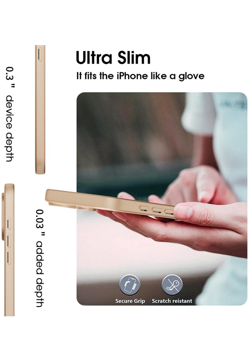 ELTRAZONE iPhone 16 Gold Case – Ultra-Thin Matte Cover with Camera Lens and Screen Protectors, Light Soft Touch, Shockproof Design - Image 4