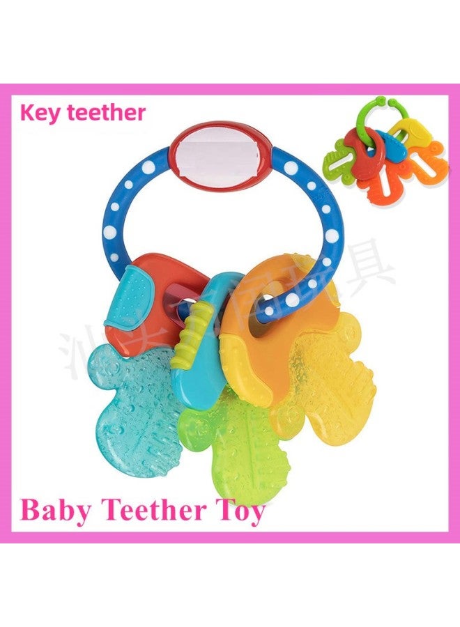 Baby Silicone Key Gum Bracelet Rattle Grinding Bar Baby Rattle Teether Keys-Color:Fabric Sand Hammer Color Box 8042  - Image 2
