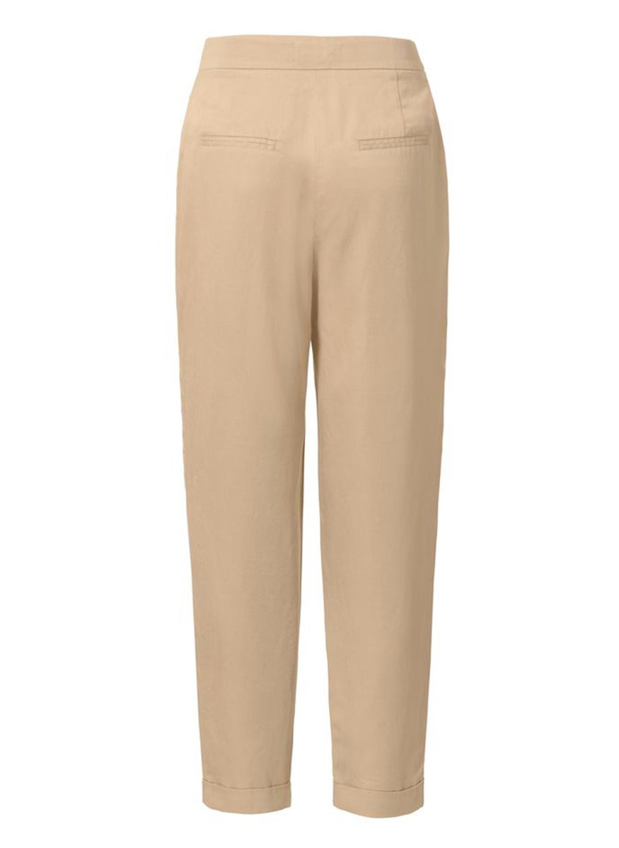 Tchibo Women Modern Fit Plain Straight Leg Pants, Beige  - Image 2
