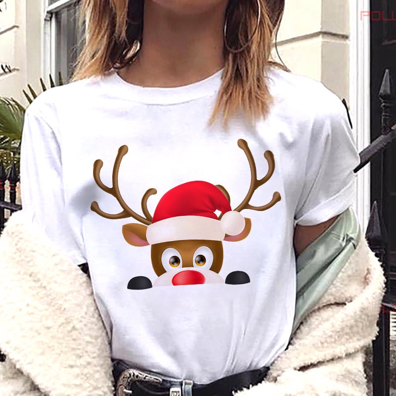 Cross-border supply T-shirt printed T-shirt women's short-sleeved women's clothing - Image 1