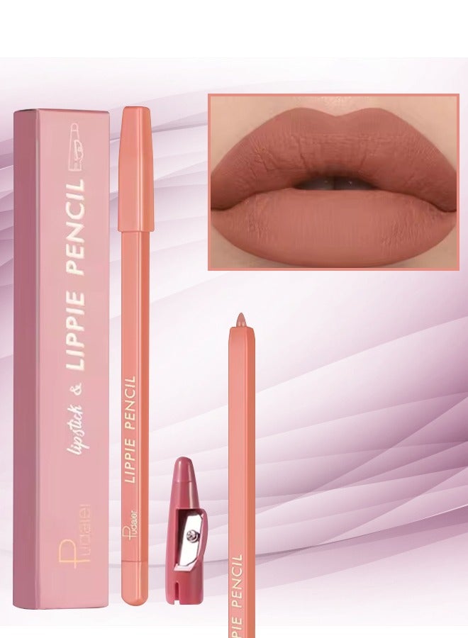 pudaier Lippie Pencil Lipstick with Sharpener Soft Lipliner Pencil Easy to Use Lip Makeup Lip Liner Pencil Matte Waterproof Long Lasting Lipstick Lip Contour Makeup Lip Set Full Color 05 - Image 1