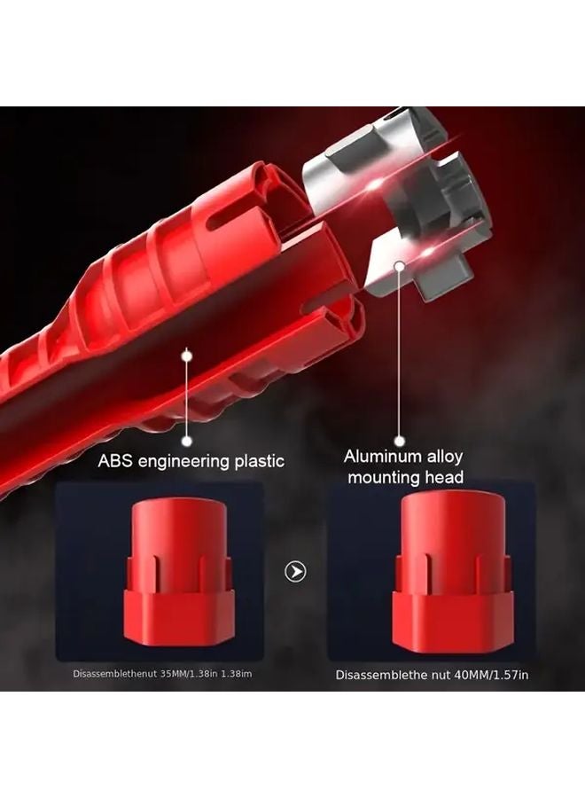 5 In 1 Sink Spanner Multifunctional Non Slip Grip Faucet Wrench Plumbing Installation Tool - Image 3